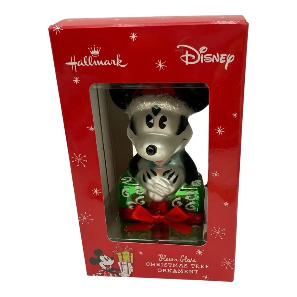 Hallmark Disney Christmas Tree Blown Glass Ornament -‎ Mickey Mouse (2015) w/box